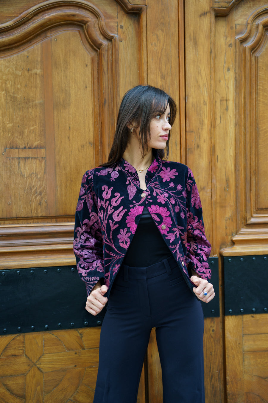 Veste Anar en coton brodé — Pièce unique