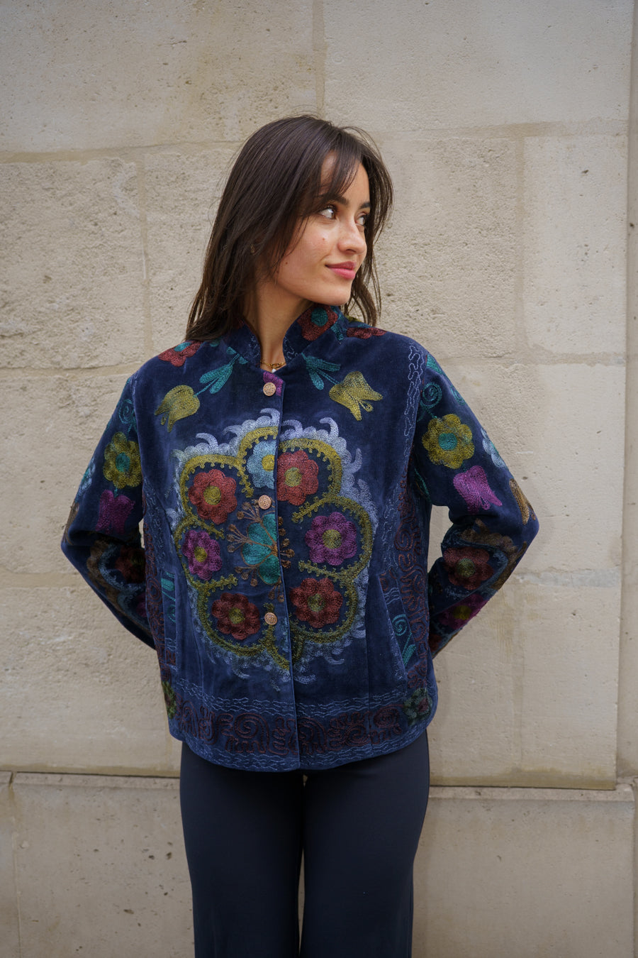 Veste Bukhara en coton brodé — Pièce unique