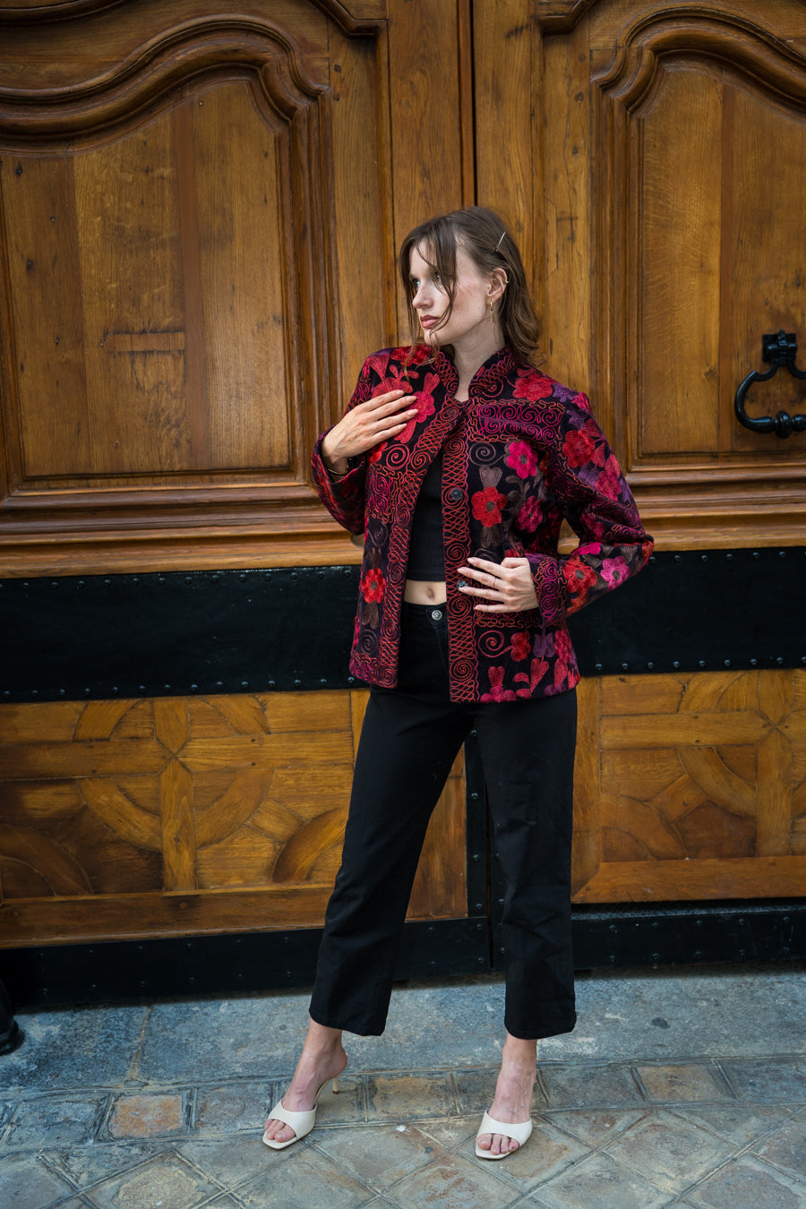 Veste Samarcande en coton brodé — Pièce unique