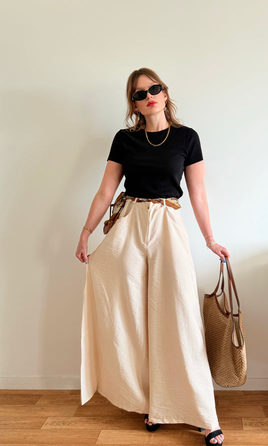 Pantalon Palazzo - Ecru