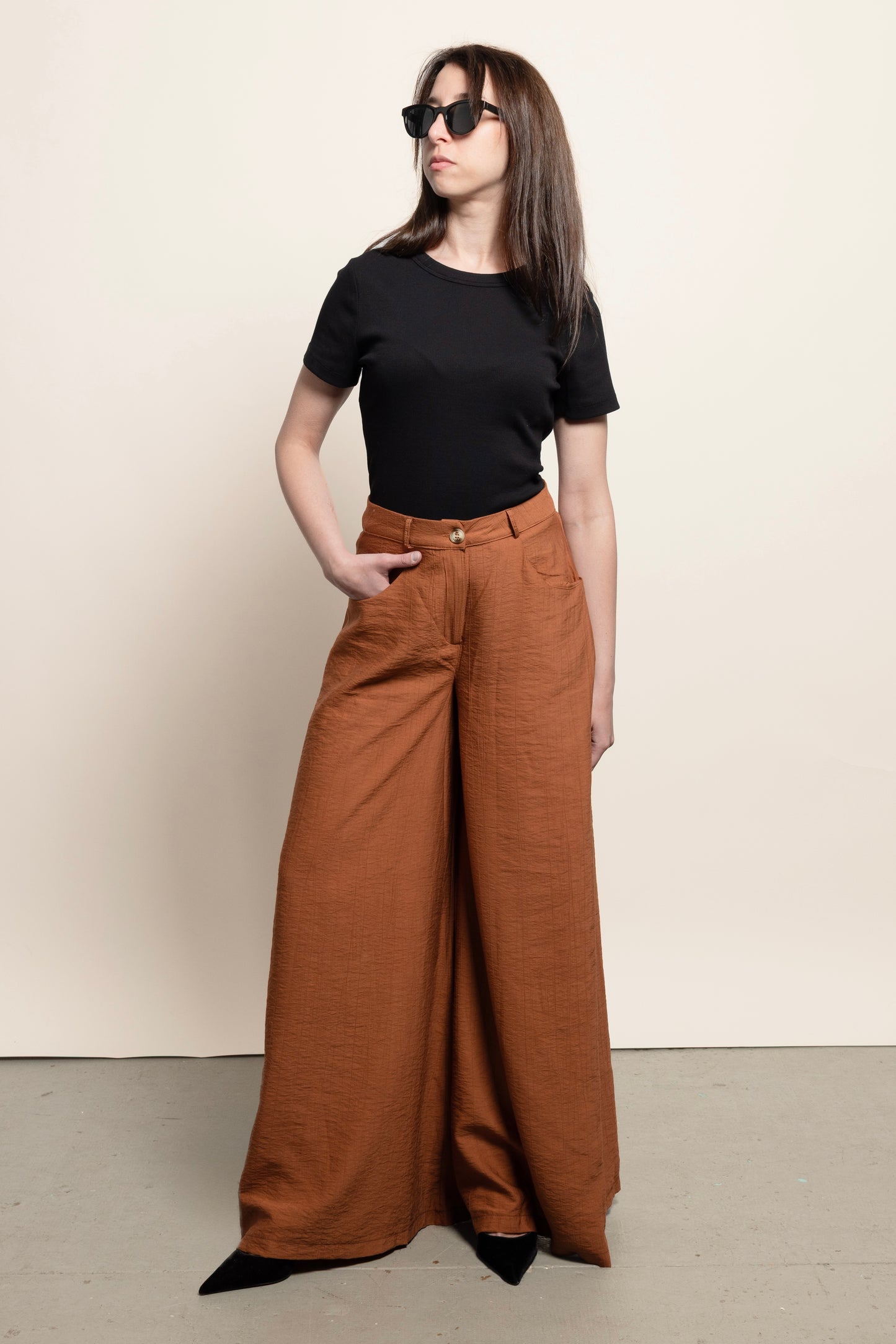 Pantalon Palazzo - Brique