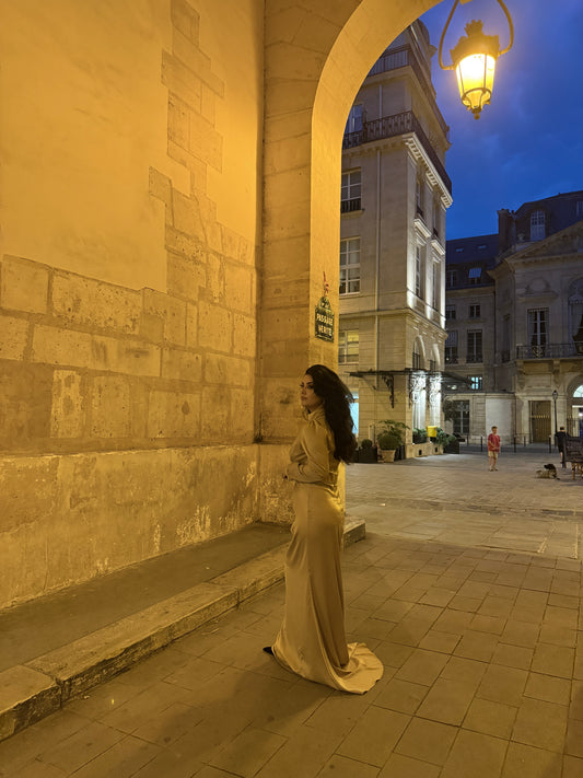Robe Alma - Satinée dorée