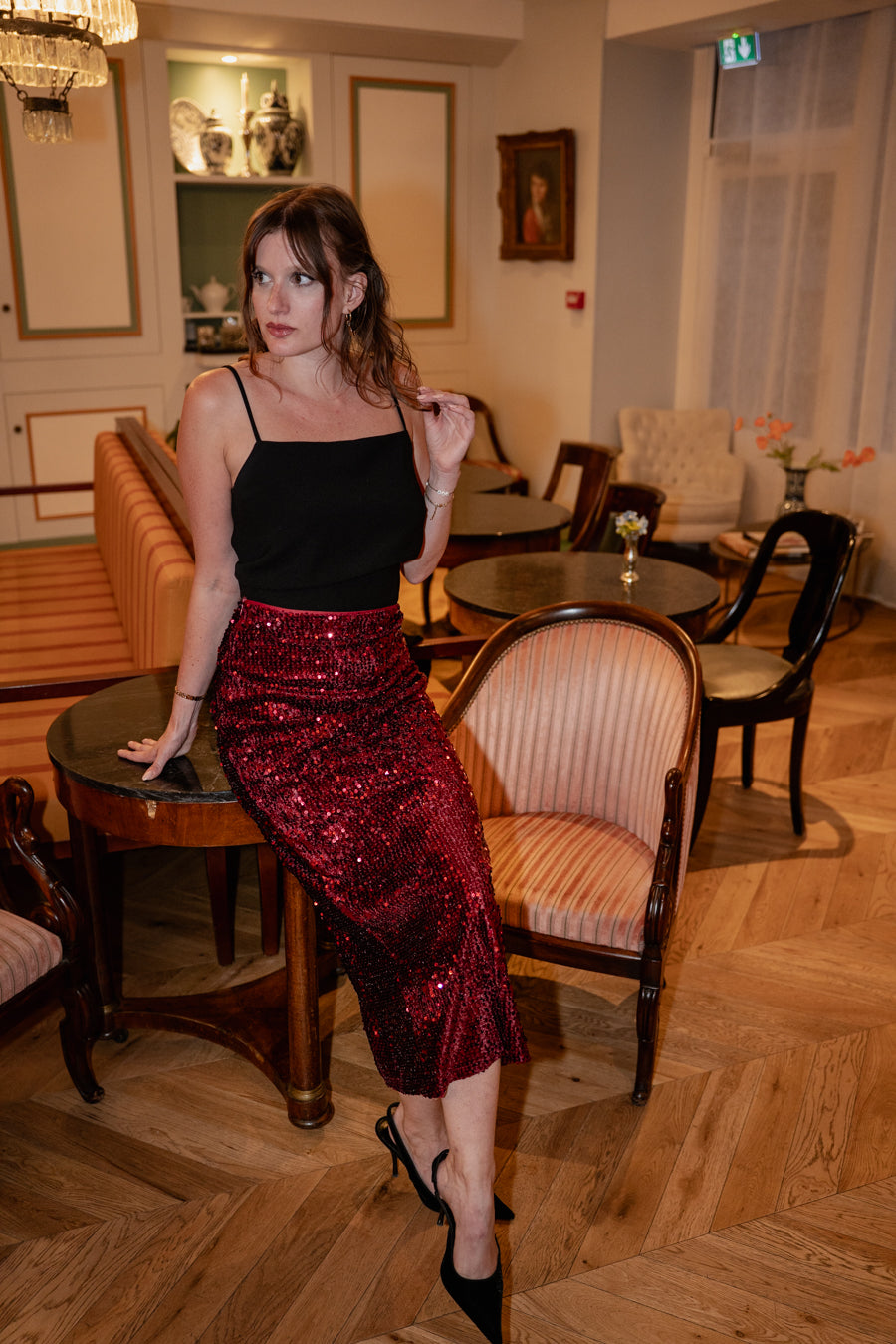 Jupe Ruby — Sequins rouges