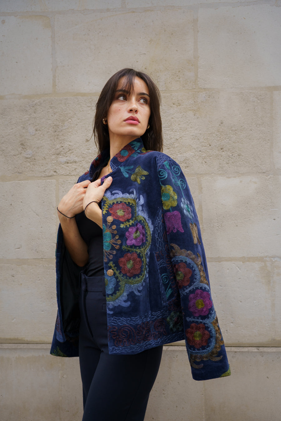 Veste Bukhara en coton brodé — Pièce unique