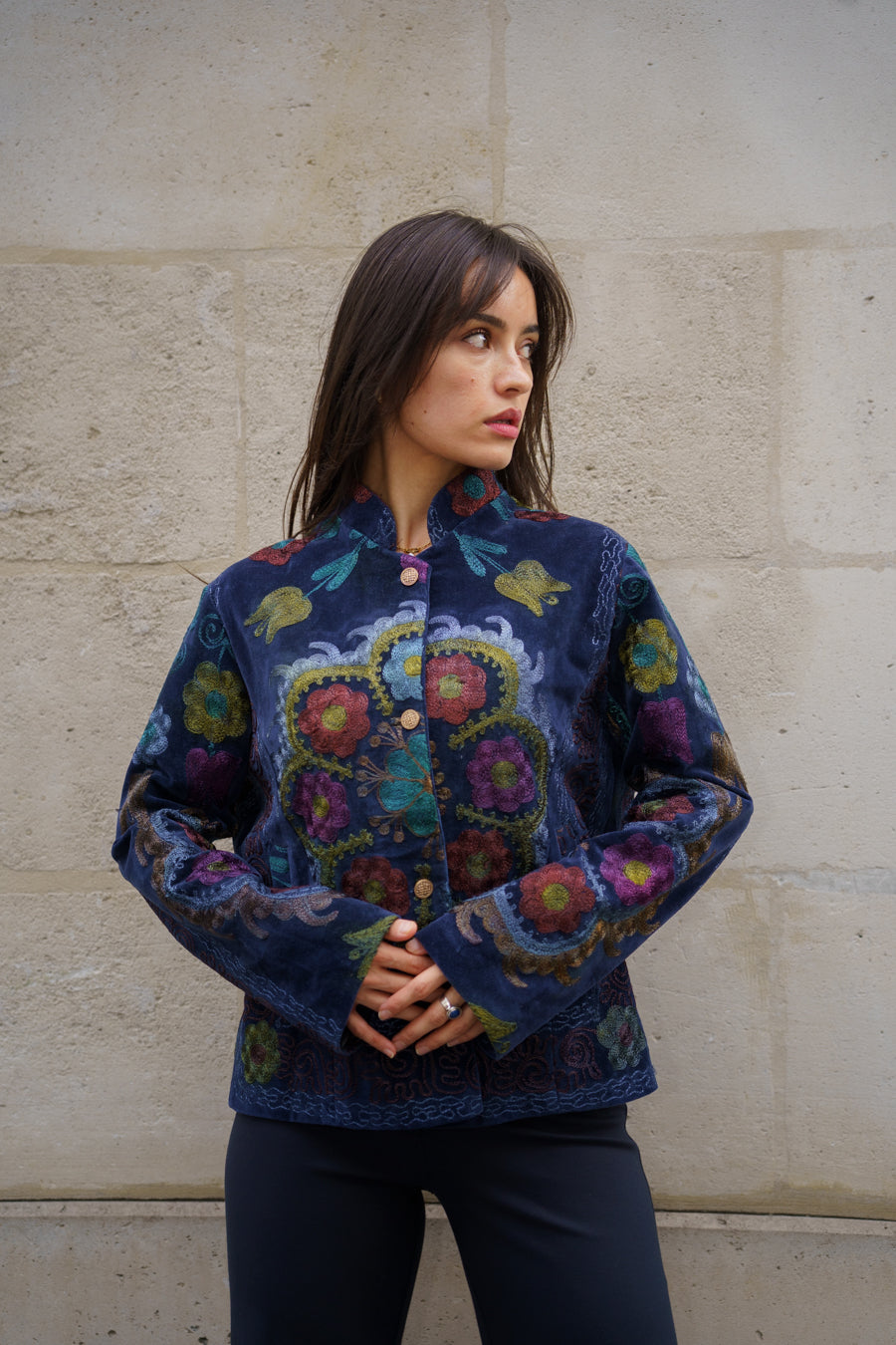 Veste Bukhara en coton brodé — Pièce unique
