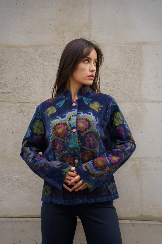 Veste Bukhara en coton brodé — Pièce unique