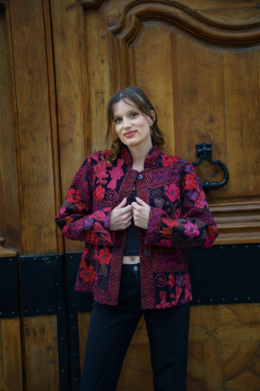 Veste Samarcande en coton brodé — Pièce unique