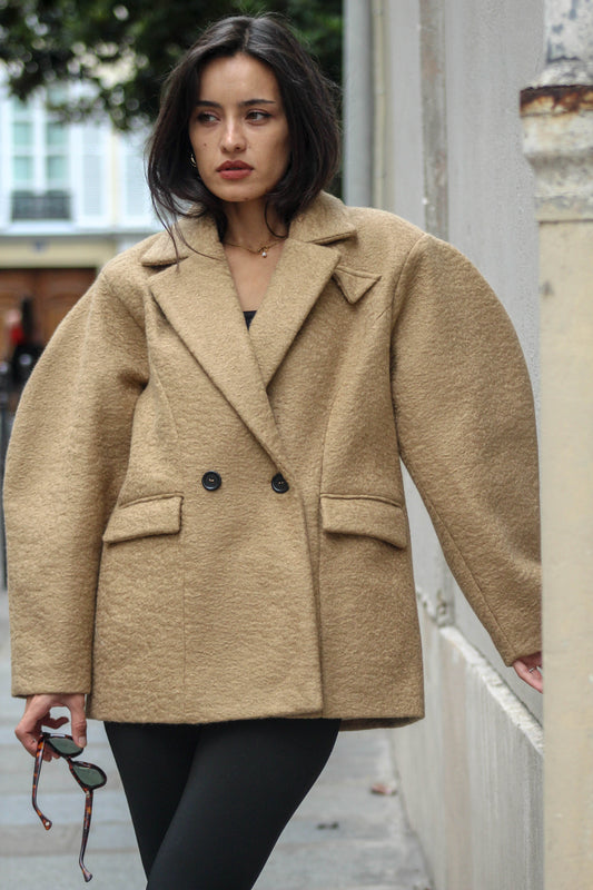Manteau Oversize – Camel Structuré
