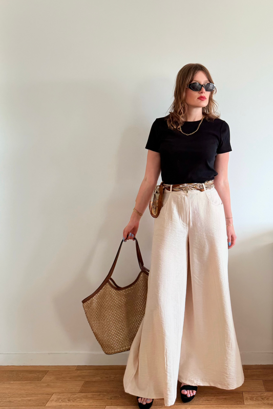 Pantalon Palazzo - Ecru